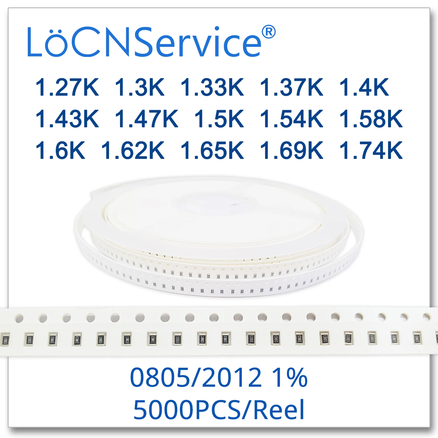 Резистор LoCNService 0805 1% 5000 шт. 1 27 K 3 33 37 4 43 47 5 54 58 6 62 65 69 74 2012 K|Запасные части| |