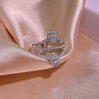 new womens 925 ring aaaa shiny zircon ring three layer winding ring multi layer jewelry ring wedding bridal jewelry ring