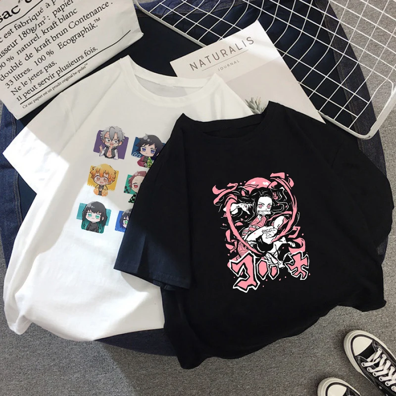 

Футболка женская с принтом японского аниме, Милая футболка с изображением рассеянного демона, ренгоку, с принтом манга кинетсу, No Yaiba, топ 90-х