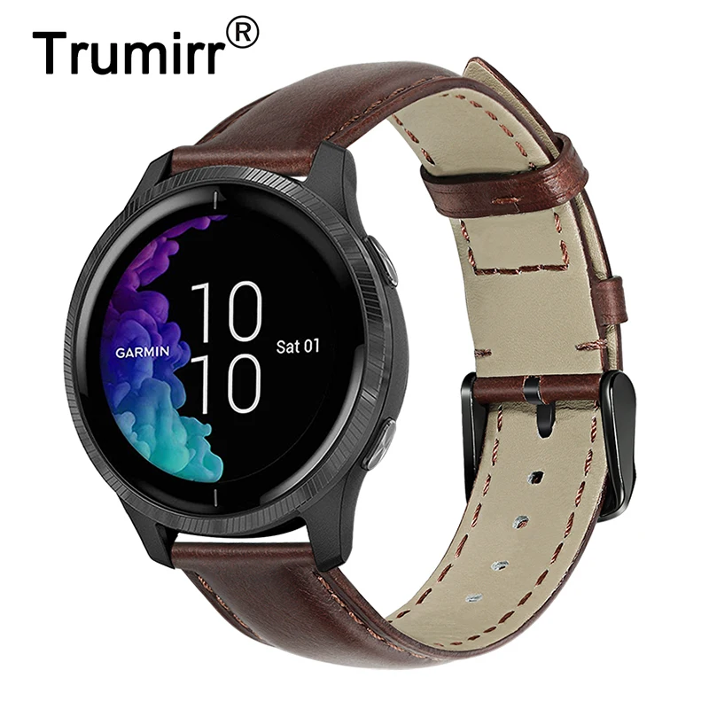 Ремешок из натуральной воловьей кожи для наручных часов Garmin CAME/Vivoactive 4 4S / Vivomove HR 3