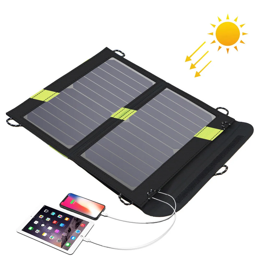 SunPower Высокоэффективная сумка с солнечной панелью и двумя USB портами для iPhone 5s 6 6s 7