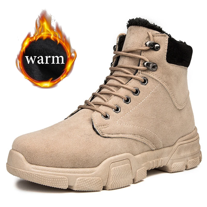 Мужские зимние ботинки мужские ботильоны на шнуровке теплые меху Мужская обувь