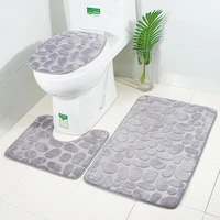 flannel bathroom mat 3 piece set non slip mat for toilet multicolor toilet mats super absorbent bath mats bathroom accessories