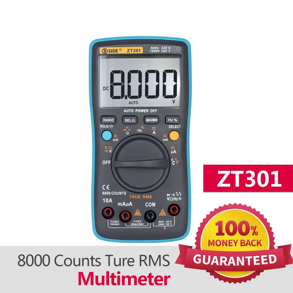 ZT301 ZT302 Цифровой мультиметр 8000 9999 отсчетов истинный Многофункциональный AC/DC