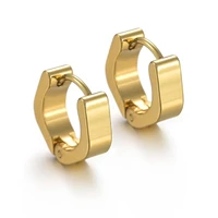 geometric gold color small hoop stud earrings for women pierceing earrings men punk fashion jewelry party gifts wholesale