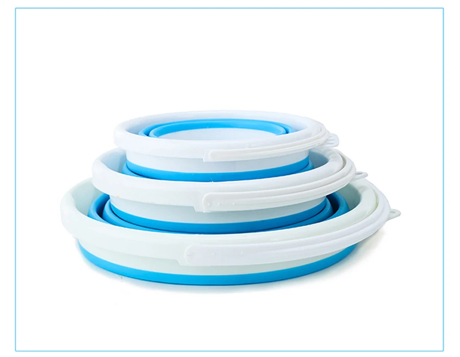 1.5-10L Portable Folding Bucket Outdoor Thick PP Silicone Fishing Supplies Folding Bucket for Fishing Promotion camping Car Wash