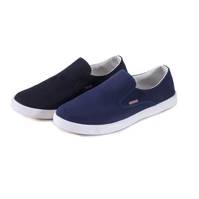 Мужская повседневная парусиновая обувь без шнуровки Классическая удобная на