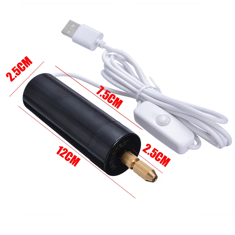 Электрическая дрель постоянного тока 5 В с кабелем USB + 10 шт. ручных спиральных