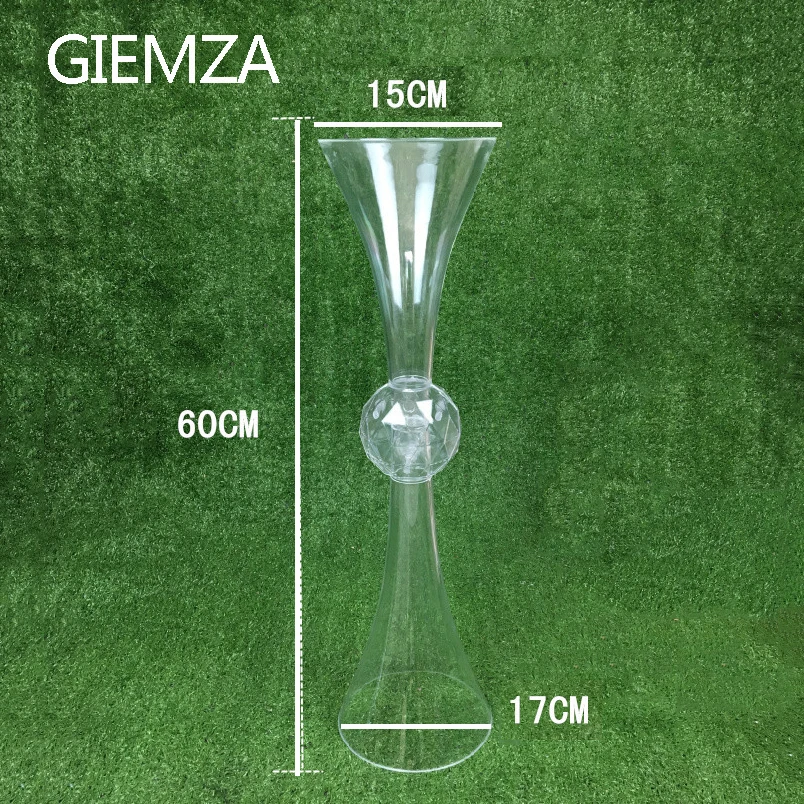 GIEMZA ваза-Горн высотой 60 см 50 см Прозрачные Акриловые реквизиты 1 шт. 2ft свадебный цветок Декор домашний садовый горшок в виде центральных пол