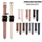 Ремешок из натуральной кожи для iWatch, сменный Браслет для Apple Watch 7 41 мм 45 мм 38 мм 42 мм 40 мм 44 мм