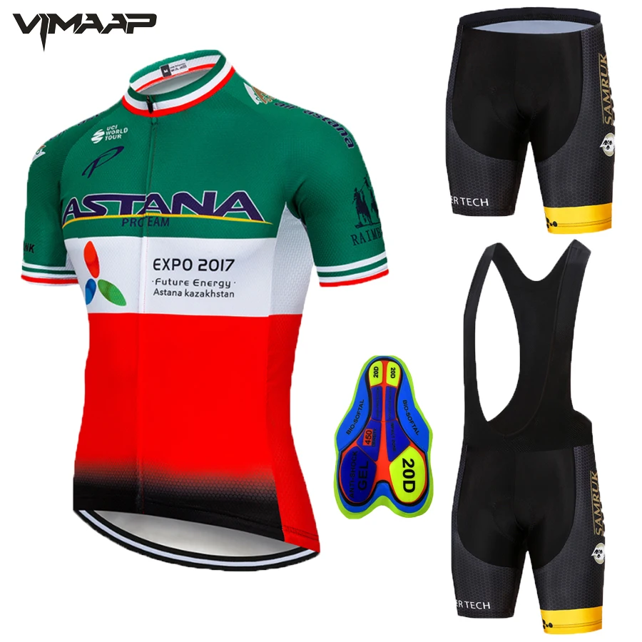 2020 Red Team АСТАНА задействуя одежда Set Mens велосипедов Майо MTB Гонки Ropa Ciclismo лето Hombre