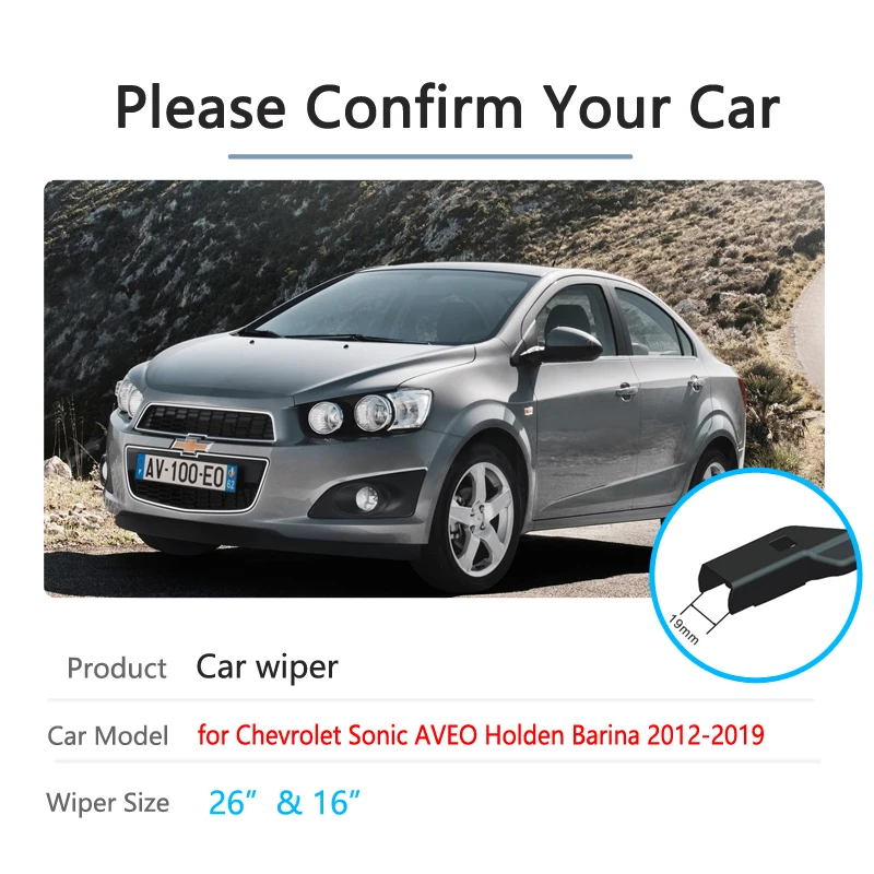 Car Wiper Blades for Chevrolet Sonic AVEO Holden Barina 2012~2019 T300 RS Front Window Windshield Windscreen Accessories | Автомобили и