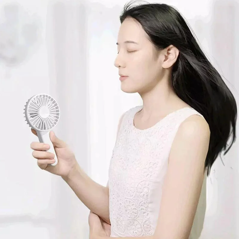 Youpin Qualitell Handheld Fan Three wind speeds Portable Foldable Desk USB Rechargeable Vertical dual-use Mini Fold Fans | Электроника