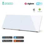 Сенсорный выключатель света Bseed Zigbee, умный выключатель со стеклянной панелью, 228 мм, совместим с Alexa Smart Life