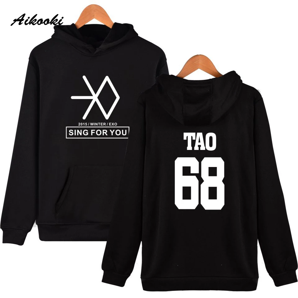 

EXO KPOP Sing For You Men/Women Cap Sweatshirt Coats Fashion Hoodies Outwear K-pop Printing EXO TAO KAI SEHUN XIUMIN couples Top