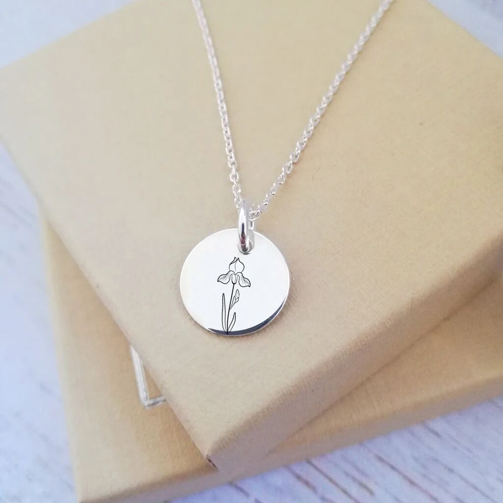 Birth Month Flower Necklace 3 Color Stainless Steel Material Clipart Flora For Women Gift | Украшения и аксессуары