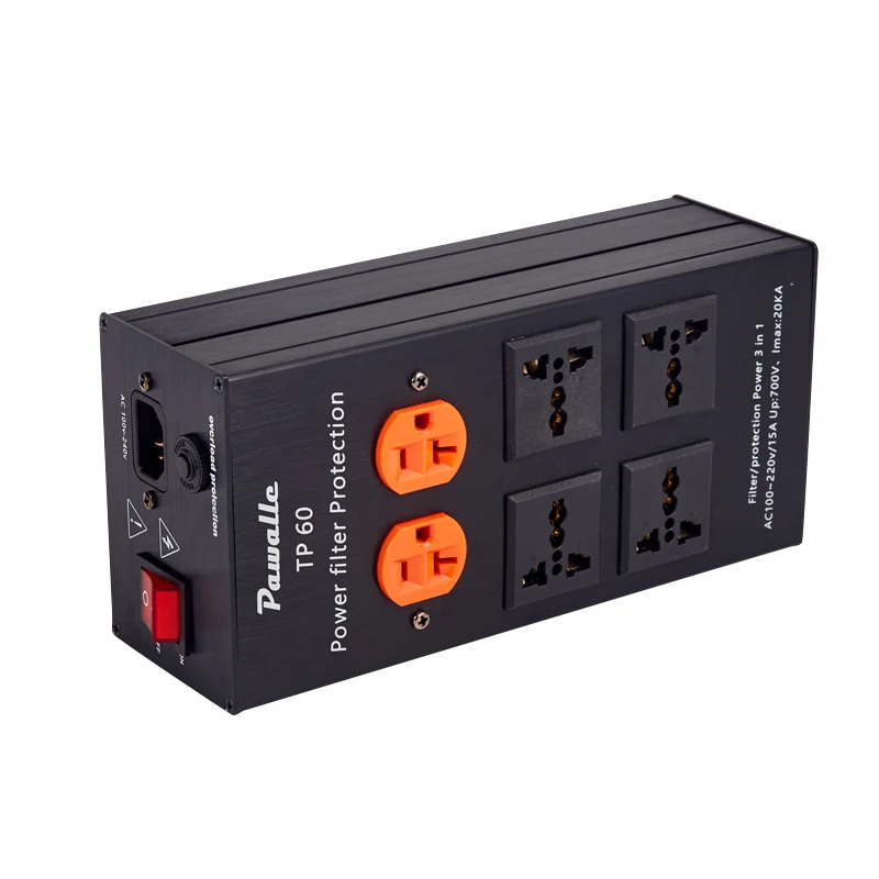 

HIFI Audio Power Filter Socket HiFi Power Filter 3000W 100V-240V AC2.2 For Home Audio System(15A Overload Protector)