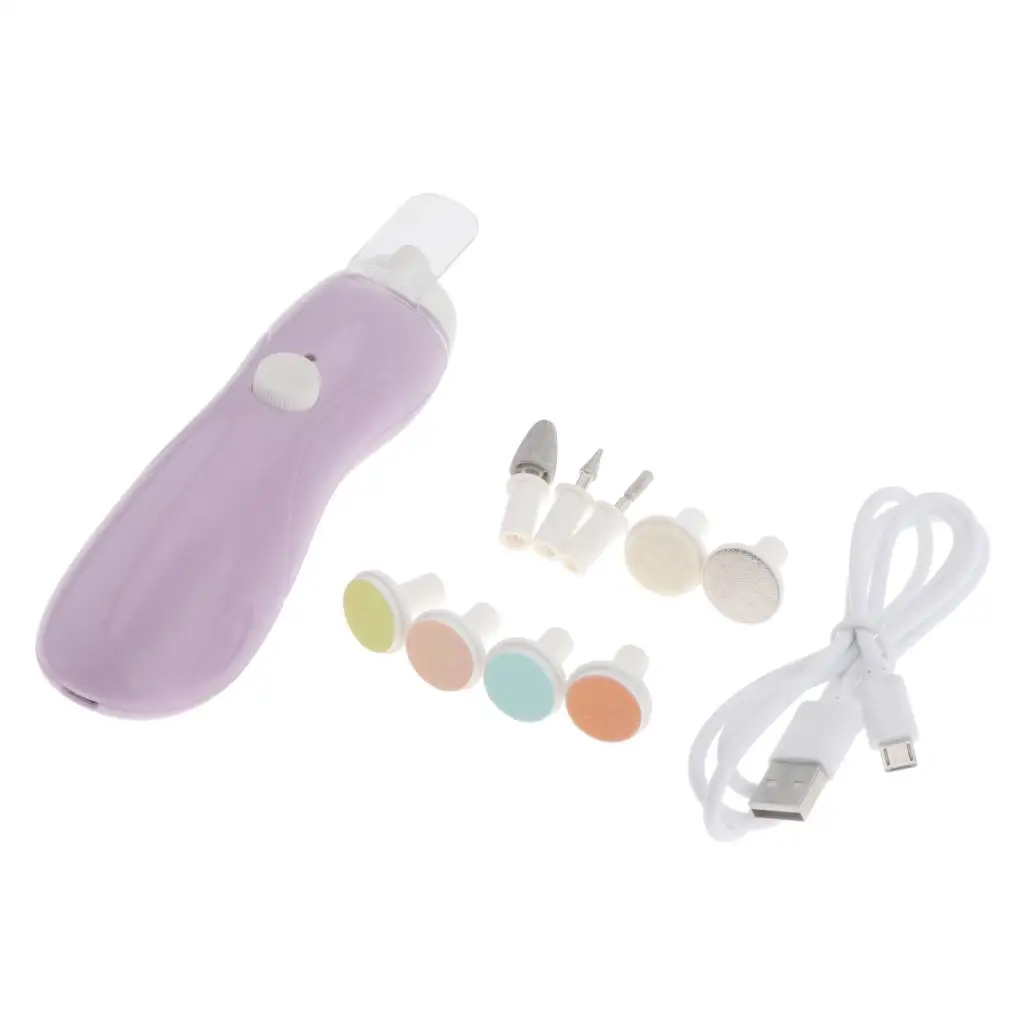 

9 in 1 Baby Electric Nail Pen Nail Polisher Manicure Safe Care USB Charging