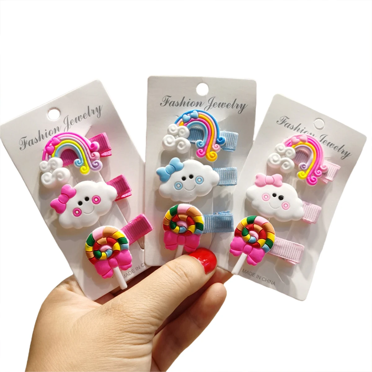 

Toddler Baby Girls Hairpins, Lovely Cartoon Lollipop Rainbow Cloud Shape Hair Clips Birthday Holiday Gift