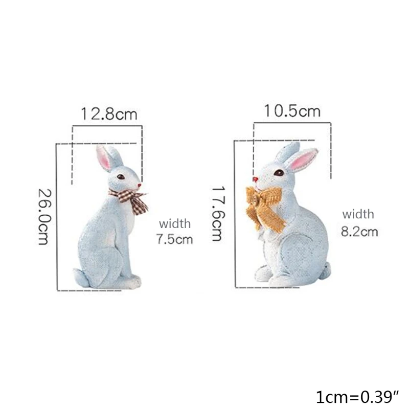 

Easter Simulation Blue Bunny Home Garden Bunny Creative Resin Bunny Ornament Simulated Rabbit Decor Garden Decoration