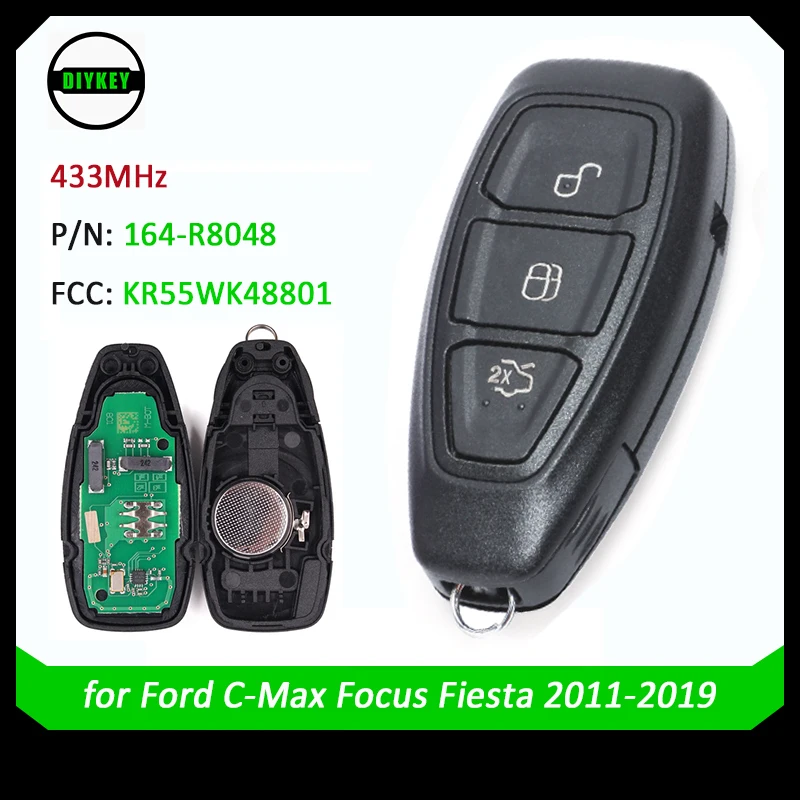 Смарт-пульт дистанционного управления DIYKEY KR55WK48801 434 МГц ID83 для Ford Fiesta C-Max Focus 2012 2013