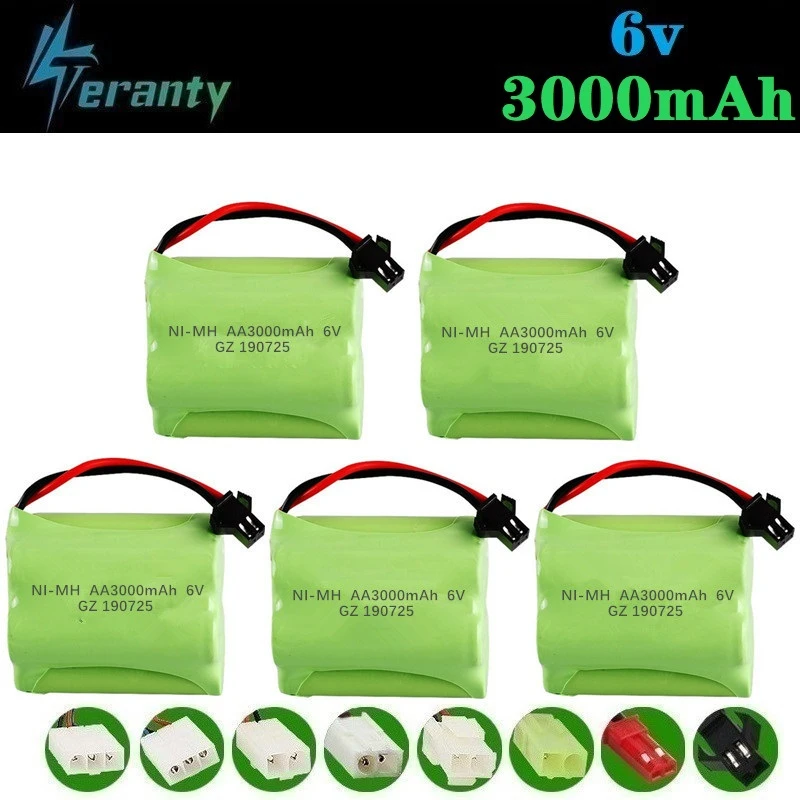 Аккумулятор NiMH 6v 3000mAh T Модель для радиоуправляемых игрушек, автомобилей, танков, роботов, лодок, пистолетов. Перезаряжаемый пакет AA, 10 шт. в комплекте.