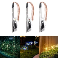 led solar firework lights outdoor ground waterproof fairy garland 90leds light string garden lawn street for new year christmas