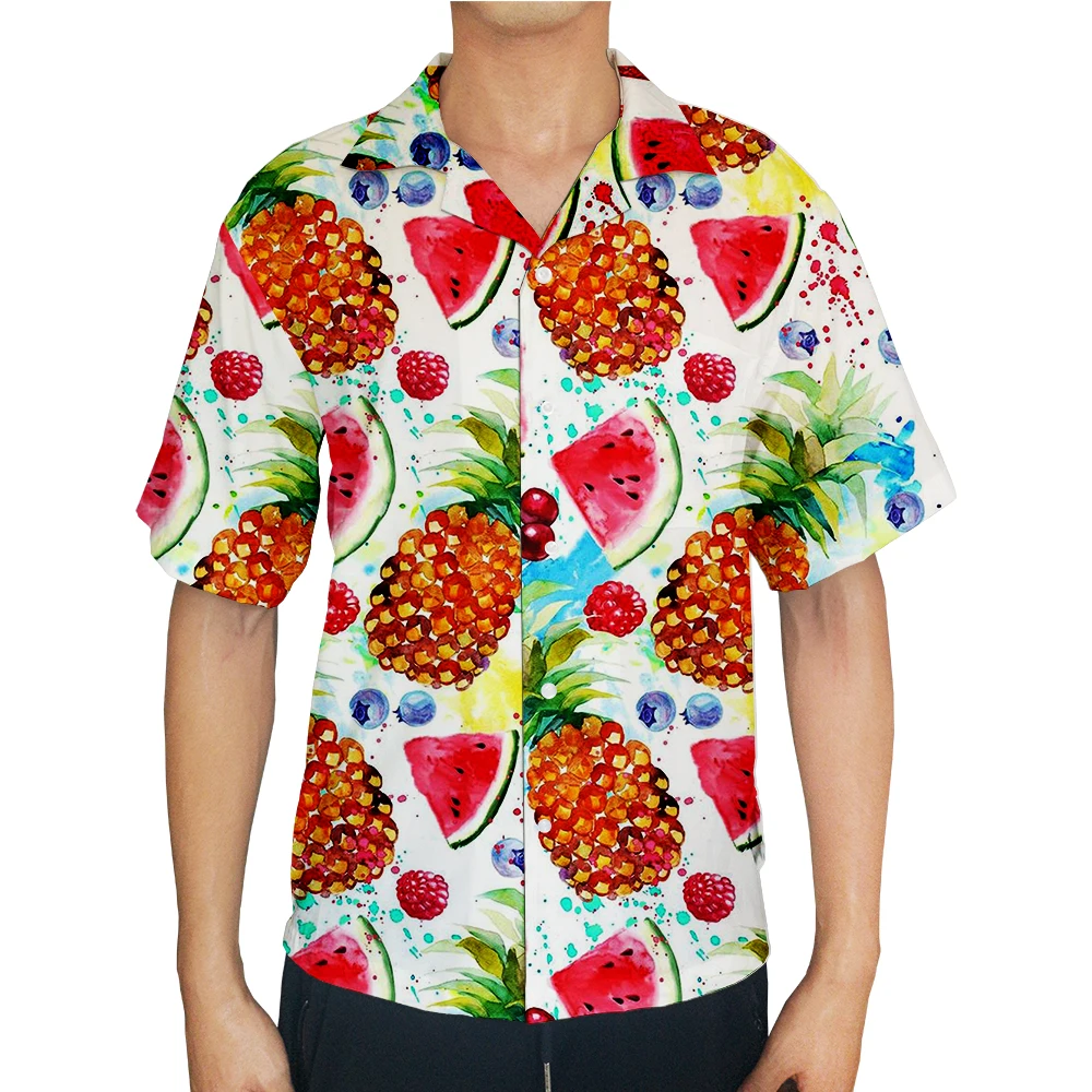 Мужская классическая Повседневная винтажная рубашка с коротким рукавом 3D