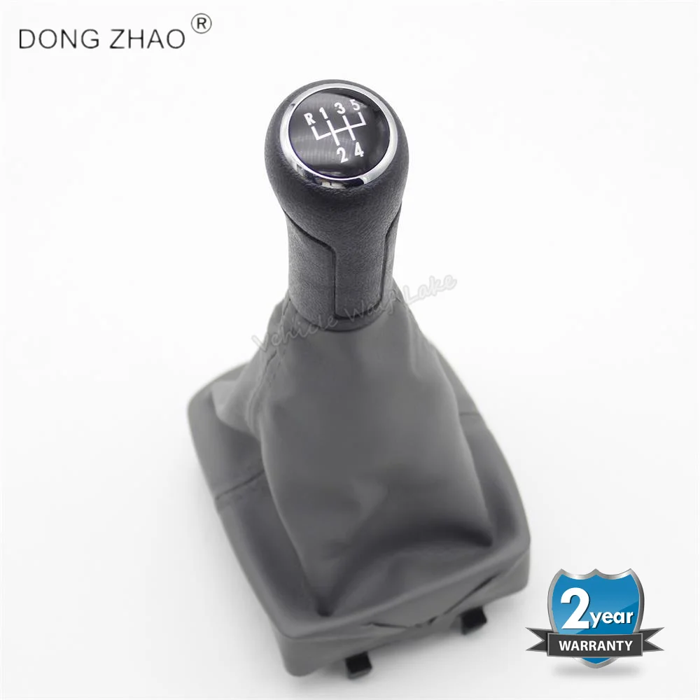 Кожаная ручка переключения передач для VW Polo 9N 9N2 GTI 2002 2003 2004 2005 2006 2007 2008 2009 2010 5