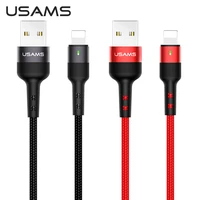 usams u26 1m 2a led indicator cable micro usb type c lightning braided charge data cable for iphone samsung xiaomi huawei