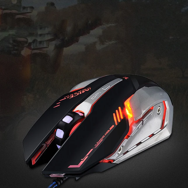 Игровая мышь IMICE эргономичная проводная 6 клавиш LED 4800 DPI программируемая