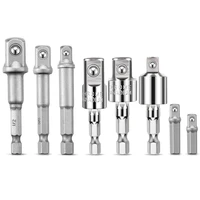 8pcs power drill socket adapter set includes 360 degree rotatable hex shank socket adapter and driver extension bits set