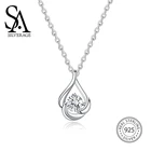 SA SILVERAGE ожерелья серебряное ожерелье с цирконом женский S925 серебряное ожерелье цепочка Женская модная дизайнерская бижутерия по заказу покупателя