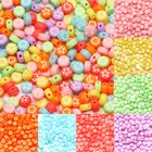 Разноцветные акриловые бусины-разделители, круглые, плоские, в форме сердца, Луны, цветка, звезды, бусины для изготовления ювелирных изделий ручной работы, аксессуары для браслетов