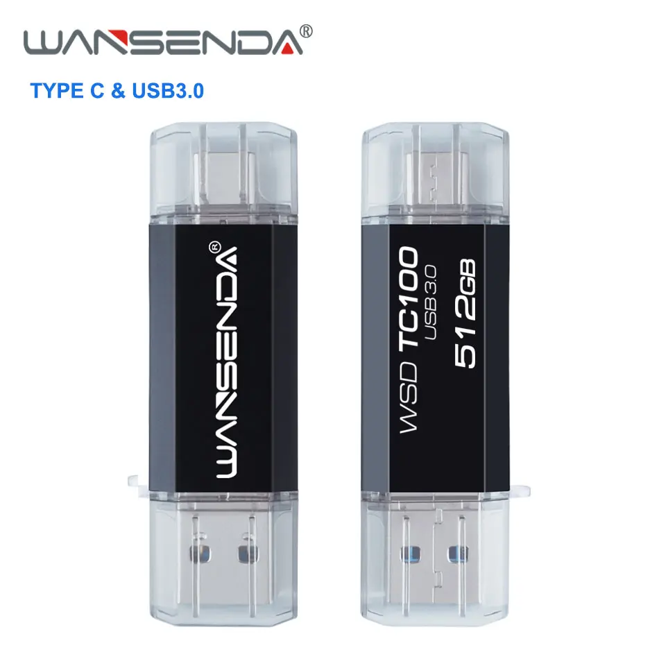 

WANSENDA TYPE C USB Flash Drive OTG Pen Drive 512GB 256GB 128GB 64GB 32GB Pendrive High Speed USB 3.0 Memory Stick