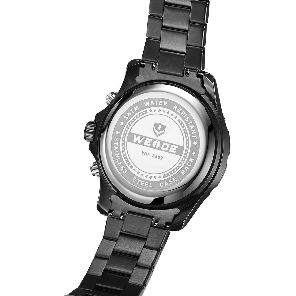 

Sports Watches Mens Luxury Brand WEIDE Stainless Steel Quartz Watch Chronograph Date Wristwatch Fashion Business Male Clock