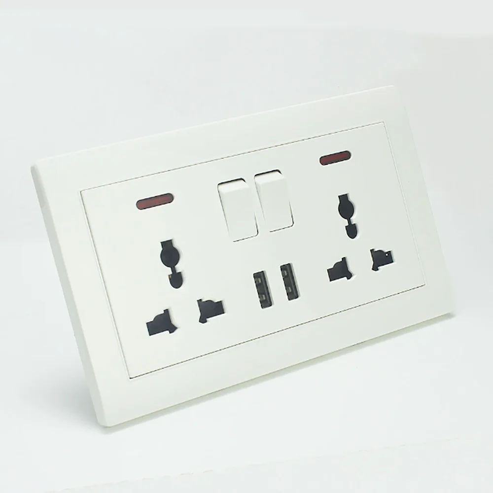 Настенная розетка SANDIY с USB-зарядкой европейского американского британского