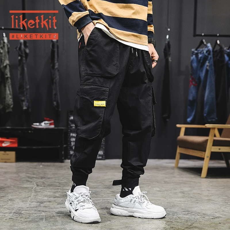 Летние мужские новые одноцветные комбинезоны в японском стиле с несколькими