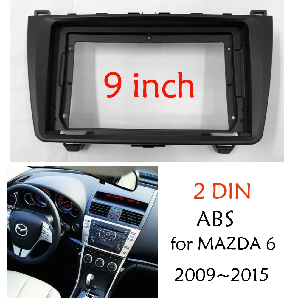 

BYNCG 2 din 9 inch car radio Fascias Dashboard Frame Installation dvd gps mp5 android Multimedia player for MAZDA 6 2009~2015