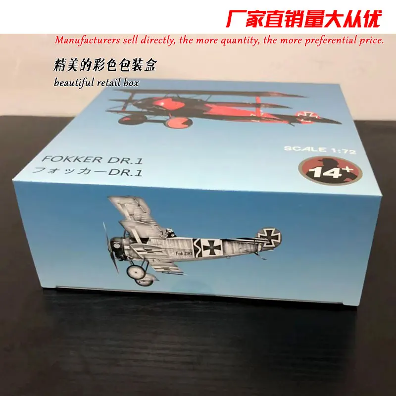 WLTK 1/72 масштаб военная модель игрушки Fokker Dr-I красный Рыцарь истребитель литой металлический самолет модель игрушки для сбора, подарка, украшения