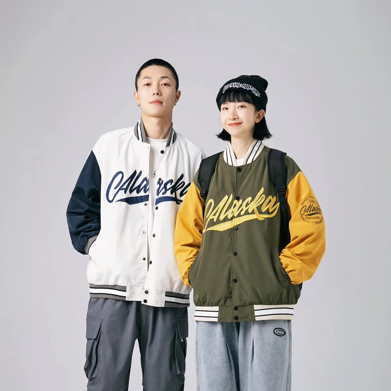 Для мужчин s Уличная Колледж Бейсбол куртки с отложным воротником С лоскутным
