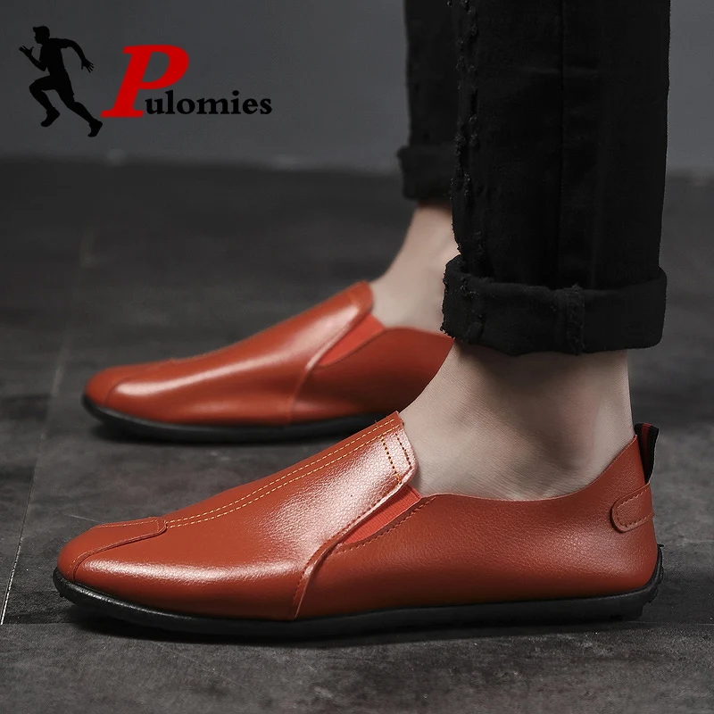 

Summer Men Casual Shoes Male Loafers Slip-On Breathable Soft Moccasins Leather Shoes Flats Men Driving Shoes Party Footwear 39