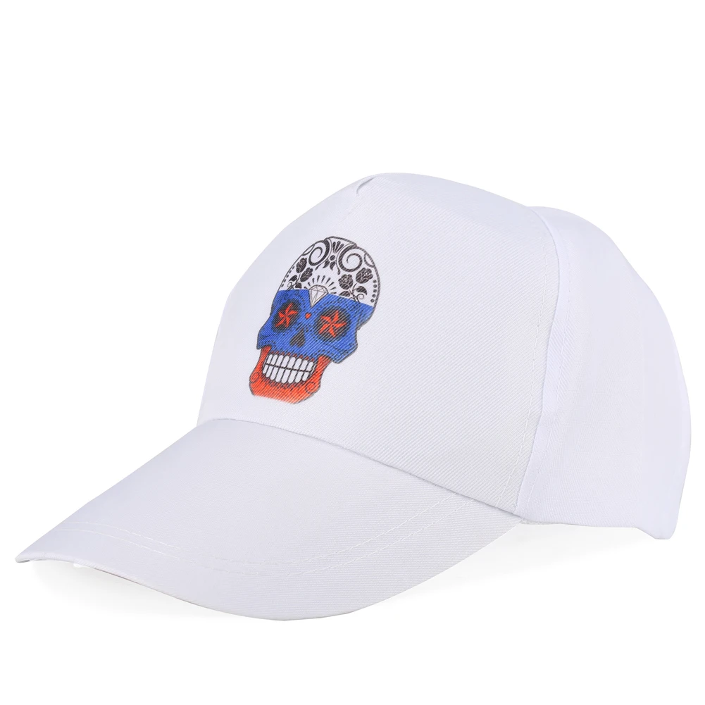 Бейсболка из хлопка с русским флагом бейсболка белым черепом подходящая унисекс