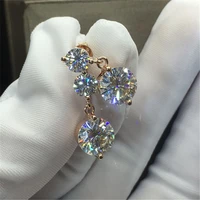 huitan minimalist gold color dangle earrings wedding engagement party womens elegant accessories brilliant cz luxury jewelry