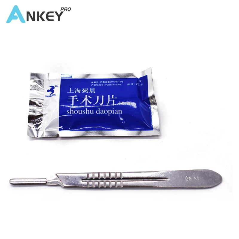 10 pc 23# Carbon Steel Surgical Scalpel Blades + 1pc 4# Handle DIY Cutting Tool PCB Repair Animal Knife | Инструменты