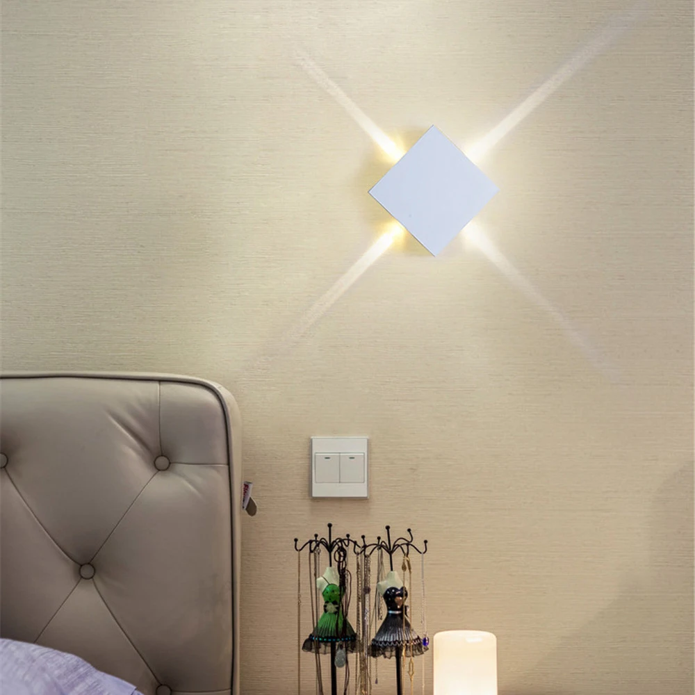 

HoneyFly Cross Star LED Wall Lamp AC85-265V Morden Simple Bedside Lamp Narrow Beam Home Decoration Lamp Home Bedroom Dec