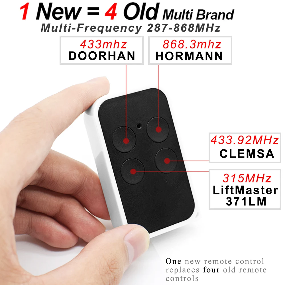 2020 287 868 МГц marantec liftmaster sommer hormann rolling code приемник удаленный Дубликатор открывалка