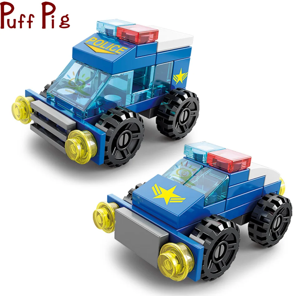 

147pcs 6in1 DIY Building Blocks City Police Children Educational Toys for Kids Figures Bricks New Year Gifts