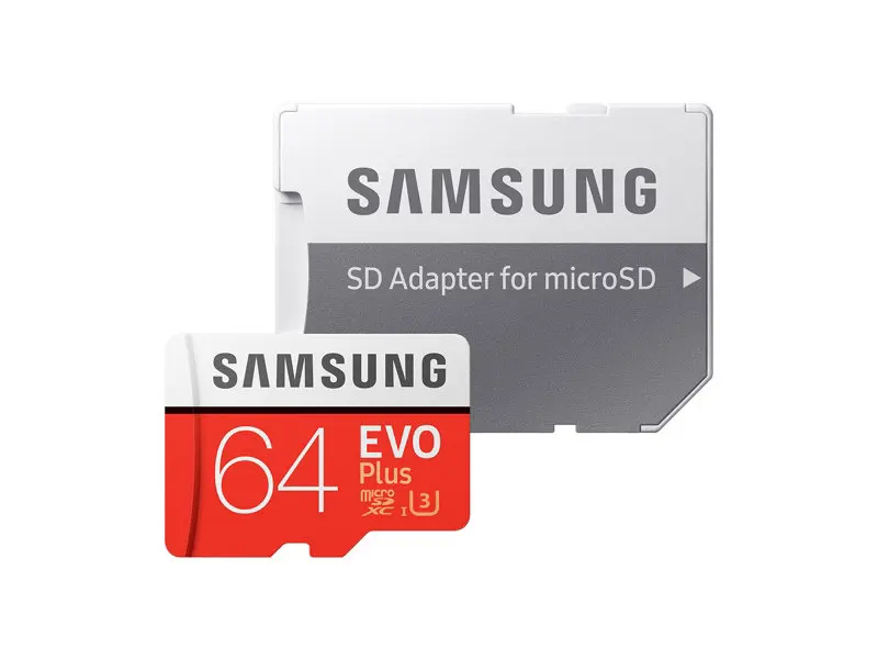 

SAMSUNG Memory Card Micro SD EVO+ 64GB 100MB/s SDXC UHS-I flash card 4K C10 U3 TF/SD Card with Adapter for Smartphone Tablet
