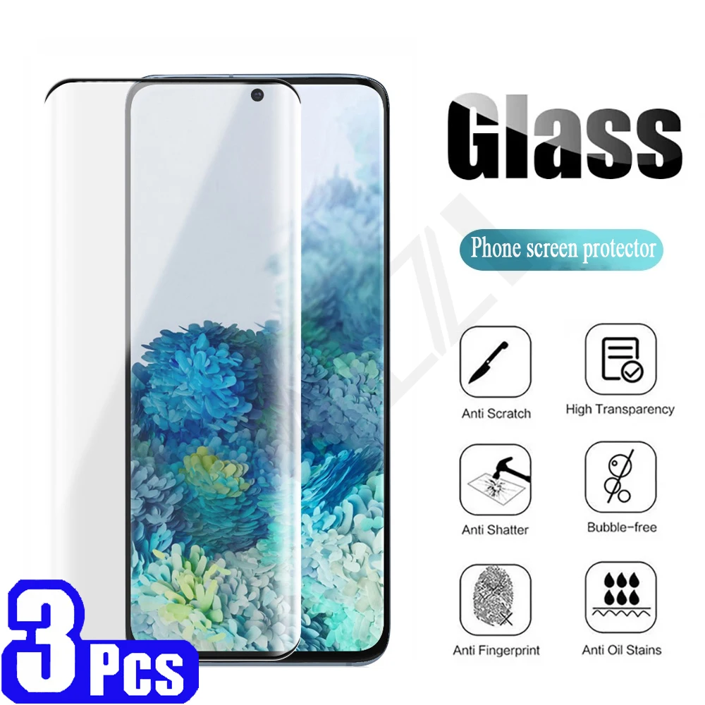 Защитное стекло закаленное для Samsung Galaxy S21 plus Ultra S20 FE S10 lite S10E S9 S8 S7 3 шт. | Мобильные